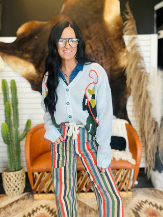 Lasso Legend Button Up Cardigan Sweater-Sweaters-2 Fly-Motis & Co Boutique, Women's Fashion Boutique in Carthage, Missouri