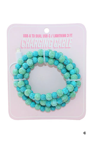 Beaded Duel End Fast Phone Charger Cord-Phone Accessories-Zenana-Motis & Co Boutique, Women's Fashion Boutique in Carthage, Missouri