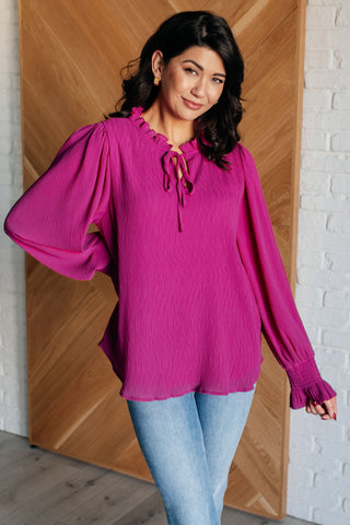 Candid Moment Ruffle Neckline Blouse-Long Sleeves-Ave Shops-Motis & Co Boutique, Women's Fashion Boutique in Carthage, Missouri