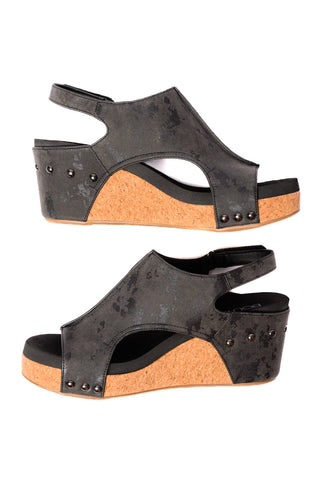 Carley Wedge Sandals in Black Metallic-Womens-Ave Shops-Motis & Co Boutique, Women's Fashion Boutique in Carthage, Missouri