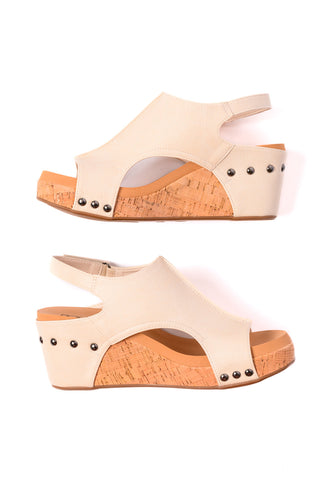 Carley Wedge Sandals in Cream-Wedges-Ave-Motis & Co Boutique, Women's Fashion Boutique in Carthage, Missouri