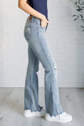 Caroline Mid Rise Control Top Distressed Flare Jeans-Womens-Ave Shops-Motis & Co Boutique, Women's Fashion Boutique in Carthage, Missouri