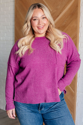 Casual Tuesday Ribbed Knit Sweater in Light Plum-Sweaters-Ave Shops-Motis & Co Boutique, Women's Fashion Boutique in Carthage, Missouri