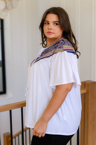 Casually Boho Keyhole Neckline Top-Short Sleeves-Ave-Motis & Co Boutique, Women's Fashion Boutique in Carthage, Missouri