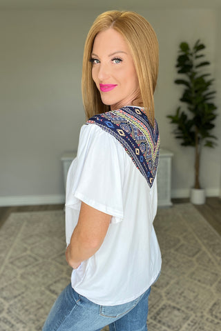 Casually Boho Keyhole Neckline Top-Short Sleeves-Ave-Motis & Co Boutique, Women's Fashion Boutique in Carthage, Missouri