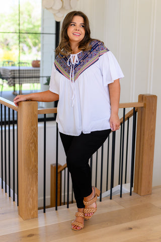 Casually Boho Keyhole Neckline Top-Short Sleeves-Ave-Motis & Co Boutique, Women's Fashion Boutique in Carthage, Missouri