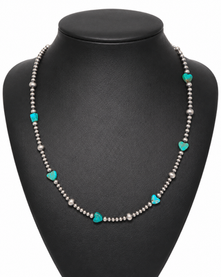 Heartford Authentic Turquoise Sterling Pearl Necklace-Necklace-Bijoux-Motis & Co Boutique, Women's Fashion Boutique in Carthage, Missouri