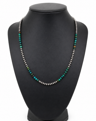 Afton Authentic Turquoise Sterling Pearl Necklace-Necklace-Bijoux-Motis & Co Boutique, Women's Fashion Boutique in Carthage, Missouri