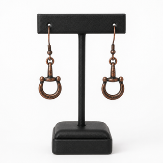 Copper Mini Horse Bit Earrings