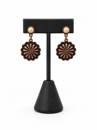 Chico Copper Concho Earrings