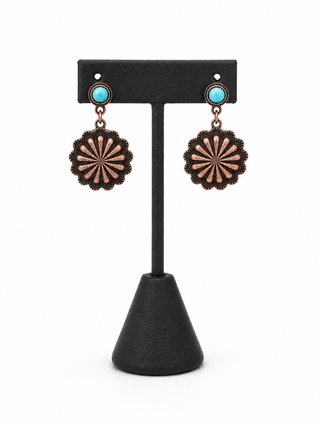 Chico Copper Concho Earrings