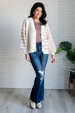 Check That Line Cardigan-Cardigans-Ave Shops-Motis & Co Boutique, Women's Fashion Boutique in Carthage, Missouri