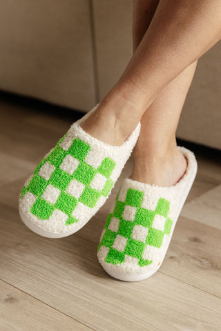 Checked Out Slippers in Green-Slippers-Ave-Motis & Co Boutique, Women's Fashion Boutique in Carthage, Missouri