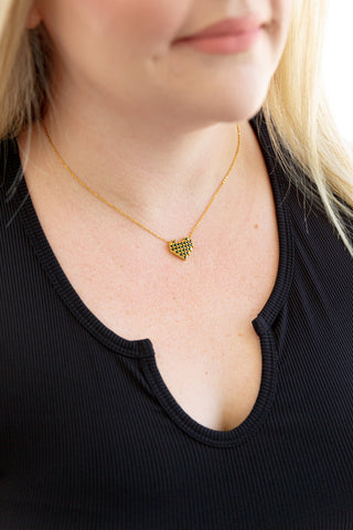 Checkered Heart Necklace-Necklaces-Ave Shops-Motis & Co Boutique, Women's Fashion Boutique in Carthage, Missouri