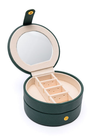 Circular Travel Jewelry Case in Green-Home & Decor-Ave Shops-Motis & Co Boutique, Women's Fashion Boutique in Carthage, Missouri