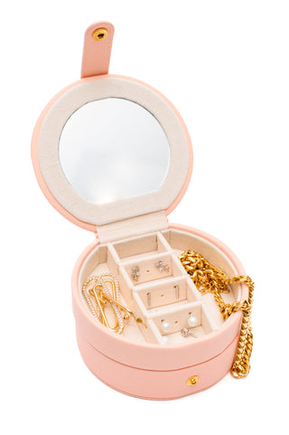 Circular Travel Jewelry Case in Pink-Home & Decor-Ave Shops-Motis & Co Boutique, Women's Fashion Boutique in Carthage, Missouri