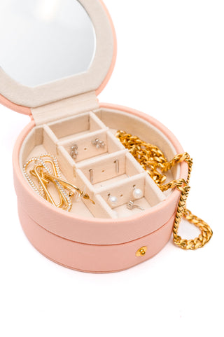 Circular Travel Jewelry Case in Pink-Home & Decor-Ave Shops-Motis & Co Boutique, Women's Fashion Boutique in Carthage, Missouri