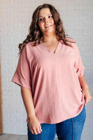 Contrary to Popular Belief V-Neck Blouse-Short Sleeves-Ave-Motis & Co Boutique, Women's Fashion Boutique in Carthage, Missouri