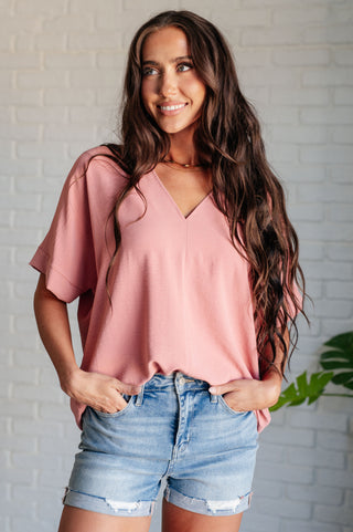 Contrary to Popular Belief V-Neck Blouse-Short Sleeves-Ave-Motis & Co Boutique, Women's Fashion Boutique in Carthage, Missouri