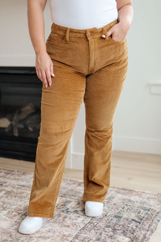 Cordelia Bootcut Corduroy Pants in Camel-Pants-Ave-Motis & Co Boutique, Women's Fashion Boutique in Carthage, Missouri