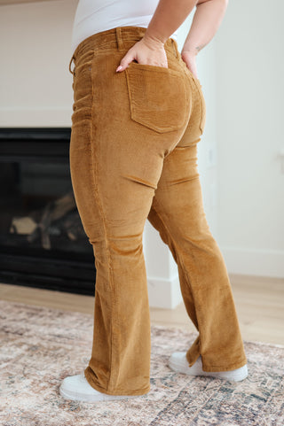 Cordelia Bootcut Corduroy Pants in Camel-Pants-Ave-Motis & Co Boutique, Women's Fashion Boutique in Carthage, Missouri