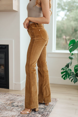 Cordelia Bootcut Corduroy Pants in Camel-Pants-Ave-Motis & Co Boutique, Women's Fashion Boutique in Carthage, Missouri