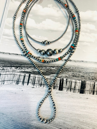 16mm Graduated Sterling Silver Pearl Necklace