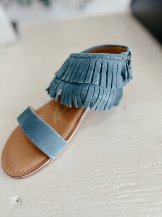 Fringe Star Naughty Monkey Teal Sandal-Sandals-Naughty Monkey-Motis & Co Boutique, Women's Fashion Boutique in Carthage, Missouri