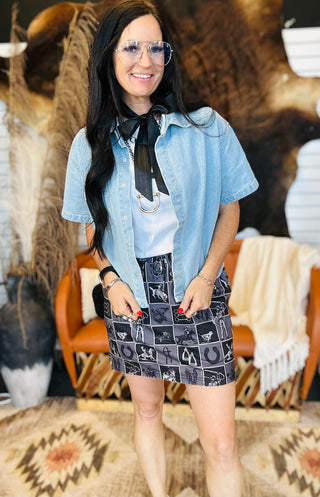 Check It Cowpoke Skort-dress-2 Fly-Motis & Co Boutique, Women's Fashion Boutique in Carthage, Missouri