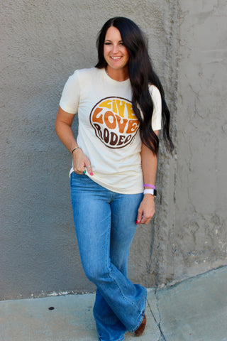 Live Love Rodeo Cream Graphic Tee-Graphic Tees-Rodeo Hippie-Motis & Co Boutique, Women's Fashion Boutique in Carthage, Missouri