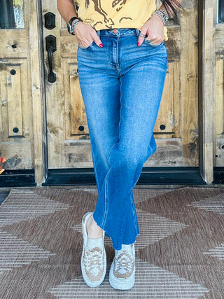 Isaac Cropped Straight Medium Wash-Jeans-Risen-Motis & Co Boutique, Women's Fashion Boutique in Carthage, Missouri