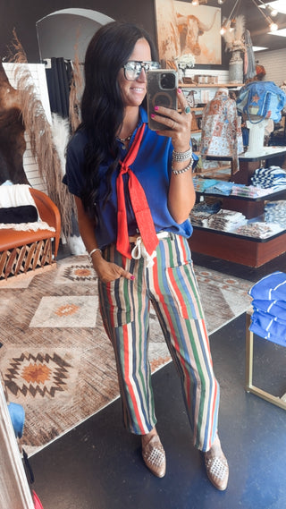 Max Multi Stripe Barrel Pants-Pants-Lovlov-Motis & Co Boutique, Women's Fashion Boutique in Carthage, Missouri