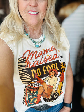 Mama Raised No Fool Graphic Muscle Tank-Graphic Tees-Motis-Motis & Co Boutique, Women's Fashion Boutique in Carthage, Missouri
