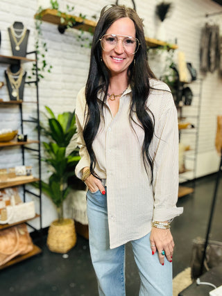 Stella Striped Button Down Blouse-Long Sleeves-HYFVE-Motis & Co Boutique, Women's Fashion Boutique in Carthage, Missouri