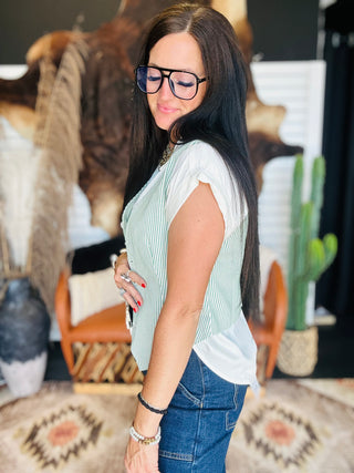 Sadie Striped Sleeveless Vest