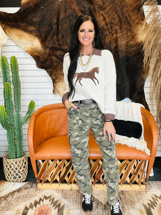 Joanna Rolled Hem Horse Sweater-Sweaters-blu pepper-Motis & Co Boutique, Women's Fashion Boutique in Carthage, Missouri