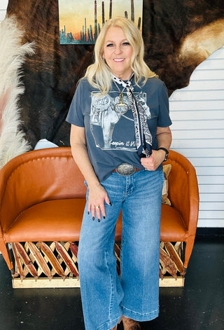 XOXO Keepin' It Western Boxy Graphic Tee-Graphic Tees-XOXO ART & Co-Motis & Co Boutique, Women's Fashion Boutique in Carthage, Missouri
