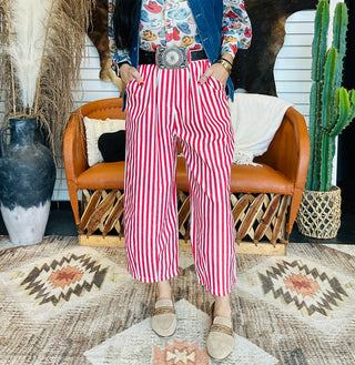 Jace Red Striped Wide Leg Pants-Pants-Urban Daizy-Motis & Co Boutique, Women's Fashion Boutique in Carthage, Missouri