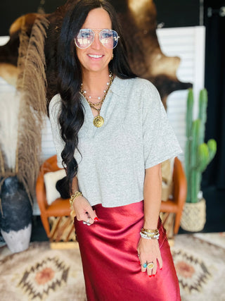 Meg Collard V Neck Sweater-Short Sleeves-HYFVE-Motis & Co Boutique, Women's Fashion Boutique in Carthage, Missouri