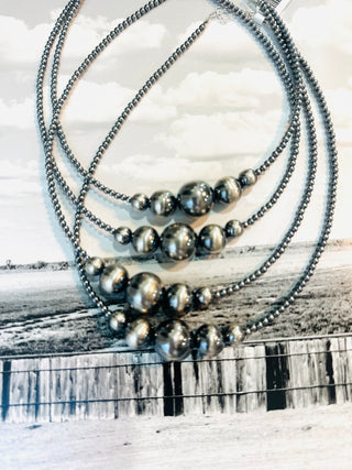 16mm Graduated Sterling Silver Pearl Necklace