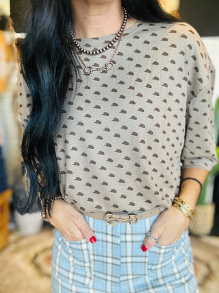 Howdy Dotty Knit Top-Short Sleeves-2 Fly-Motis & Co Boutique, Women's Fashion Boutique in Carthage, Missouri