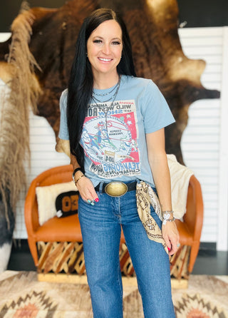XOXO Houston Team Roper Boxy Graphic Tee-Graphic Tees-XOXO ART & Co-Motis & Co Boutique, Women's Fashion Boutique in Carthage, Missouri