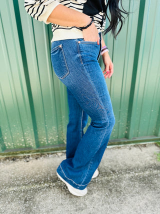 Nolan High Rise Wide Hem Flare Jeans-Jeans-Judy Blue-Motis & Co Boutique, Women's Fashion Boutique in Carthage, Missouri