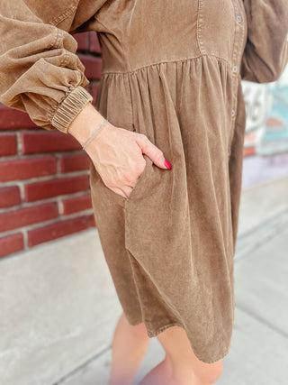 Willow Vintage Brown Baby Doll Dress-Dresses-Jodifl-Motis & Co Boutique, Women's Fashion Boutique in Carthage, Missouri