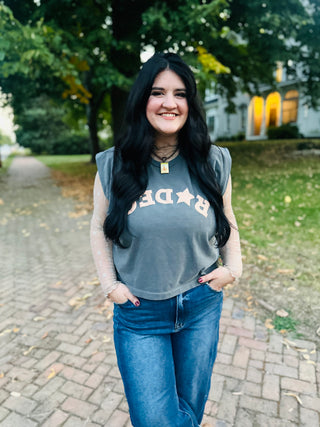 Rodeo Sleeveless Graphic Tee-Graphic Tees-Poppy & Pine-Motis & Co Boutique, Women's Fashion Boutique in Carthage, Missouri