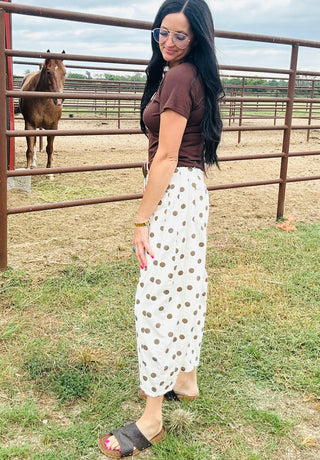 Hank Polka Dot Barrel Pants-Oatmeal-Pants-ee: some-Motis & Co Boutique, Women's Fashion Boutique in Carthage, Missouri