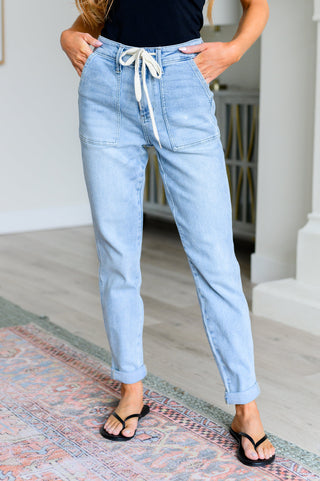 Cooper High Rise Vintage Denim Jogger-Joggers-Ave Shops-Motis & Co Boutique, Women's Fashion Boutique in Carthage, Missouri