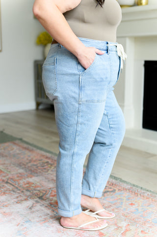 Cooper High Rise Vintage Denim Jogger-Joggers-Ave Shops-Motis & Co Boutique, Women's Fashion Boutique in Carthage, Missouri