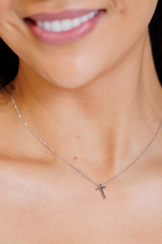 Dainty Silver Cross Necklace-Accessories-Ave Shops-Motis & Co Boutique, Women's Fashion Boutique in Carthage, Missouri