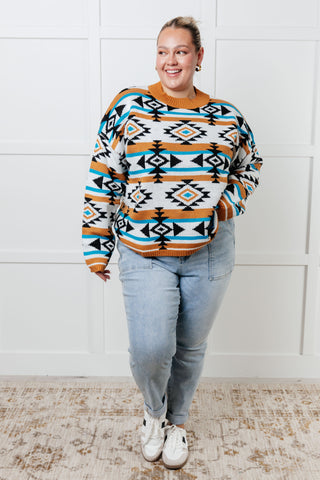 Desert Vibes Geometric Striped Sweater-Tops-Ave Shops-Motis & Co Boutique, Women's Fashion Boutique in Carthage, Missouri